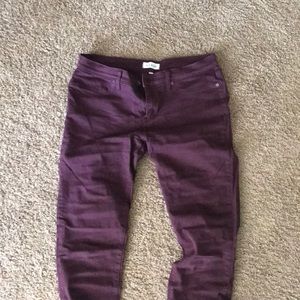 Lila Ryan wine colored stretchy jeans